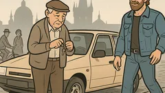 Witz: Prager Rentner bittet Chuck Norris schieben