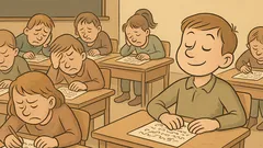 Witz: Alle Kinder schreiben langsam – außer Benno