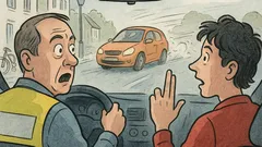 Witz: Fahrlehrer fragt: Auto kommt entgegen?