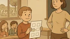 Witz: Mäxchen, nenn mir sechs Milch-Dinge!