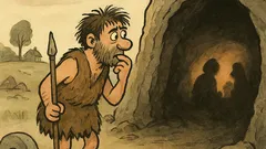 Witz: Sagt der Steinzeitmensch: „Was ist in der Höhle?“