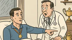 Witz: Das Sportass liegt im Krankenbett…