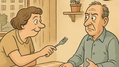 Witz: „Georg, wie schmeckt dir das Essen heute?“