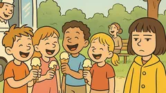 Witz: Alle Kinder essen Eis, nur Sabine...