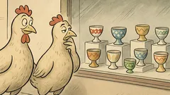 Witz: Zwei Hühner vorm Schaufenster – warum?