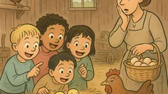 Witz: Kinder staunen über Küken im Ei