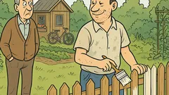 Witz: Ein Mann streicht im Schrebergarten…