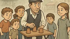 Witz: Alle verlieren – außer Beatrix beim Hütchenspiel